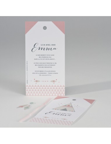 Faire-part fille Naissance rose tente... Faire-part fille Naissance rose tente...