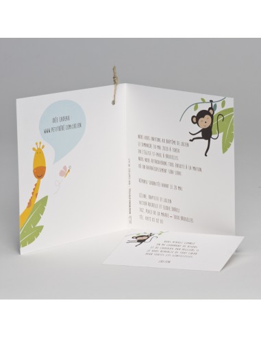 Faire-part Baptême garçon savane