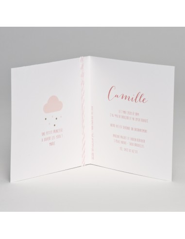 Faire-part Naissance fille paillettes...