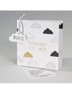 Faire-part Naissance nuages...
