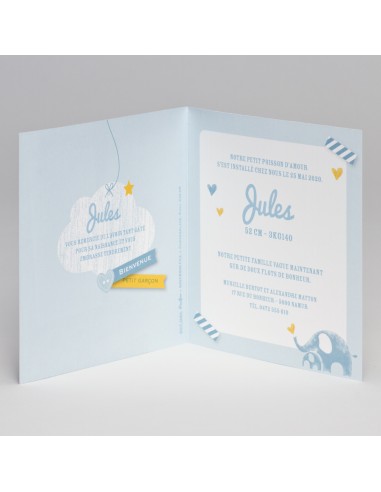 Faire-part Naissance garçon avec photo Faire-part Naissance garçon avec photo