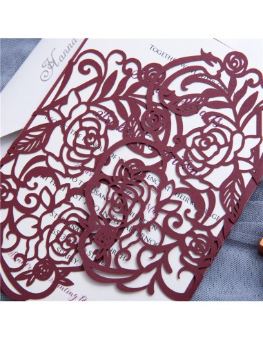 Faire-part mariage Rose en dentelle -... Faire-part mariage Rose en dentelle -...