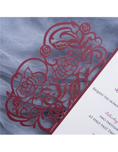 Faire-part mariage Rose en dentelle -... Faire-part mariage Rose en dentelle -...