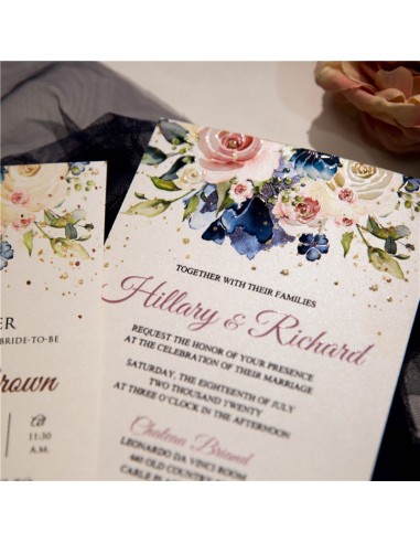 Faire-part Mariage champêtre fleuri Faire-part Mariage champêtre fleuri