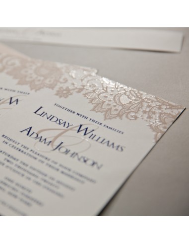 Faire-part Mariage Calque Dentelle...