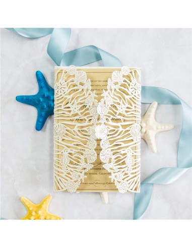 Faire-part mariage Mer et Plage -...