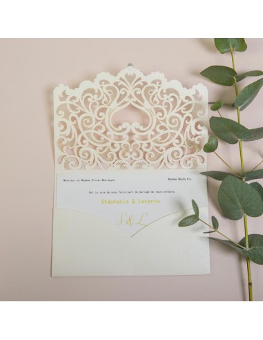 Faire-part mariage Pochette avec... Faire-part mariage Pochette avec...