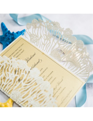 Faire-part mariage Mer et Plage -...