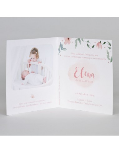 Faire-Part Naissance aquarelle et dorure
