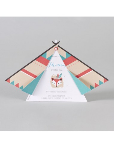 Faire-Part Naissance Ouverture Tipi Faire-Part Naissance Ouverture Tipi
