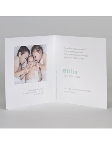 Faire-Part Naissance vert pastel avec...
