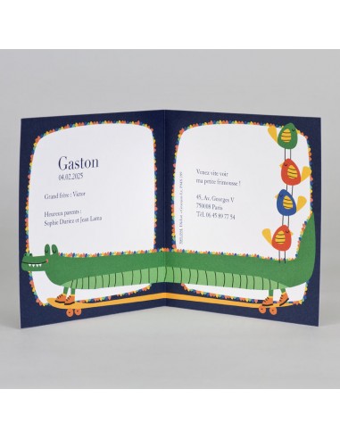 Faire-Part Naissance garçon crocodile