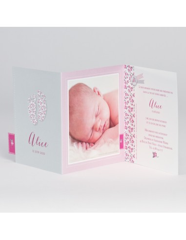 Faire-Part Naissance fille fleuri