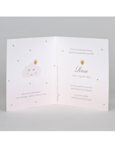 Faire-Part Naissance rose avec nuage... Faire-Part Naissance rose avec nuage...