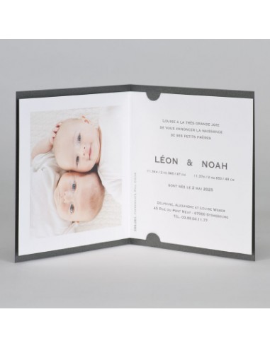 Faire-Part Naissance jumeaux avec...