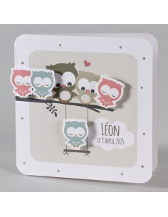 Faire-Part Naissance hiboux...