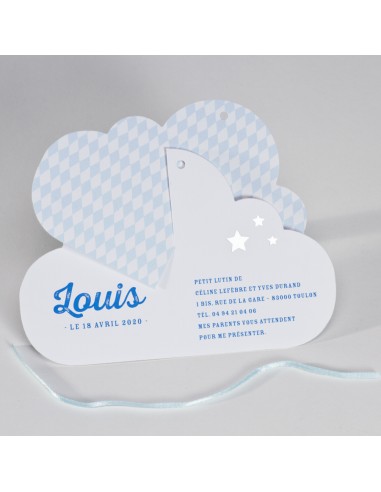 Faire-Part Naissance nuage bleu et... Faire-Part Naissance nuage bleu et...