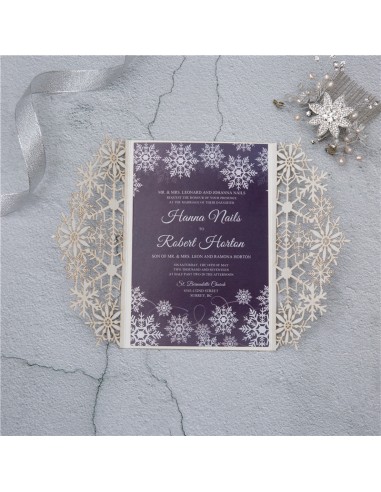 Faire part de Mariage Flocons de... Faire part de Mariage Flocons de...