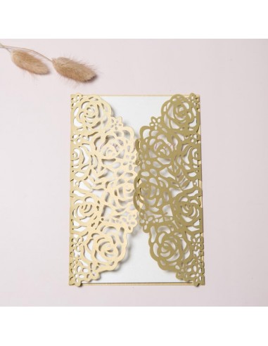 Faire-part Mariage dentelle et roses...