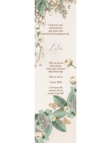 Pack Faire-part Naissance Floral -...