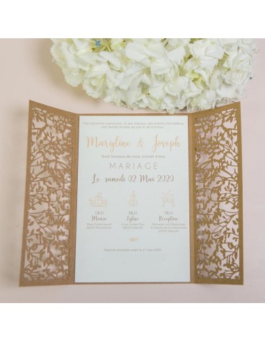 Faire-part Mariage dentelle papier...