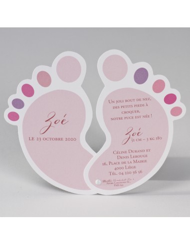 Faire-Part Naissance fille petits petons