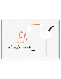Timbre Naissance Cigogne - Léa 2