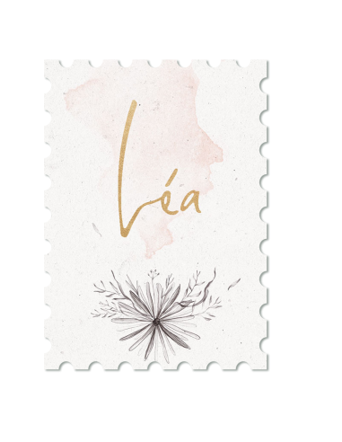 Timbre Naissance Aquarelle - Liana