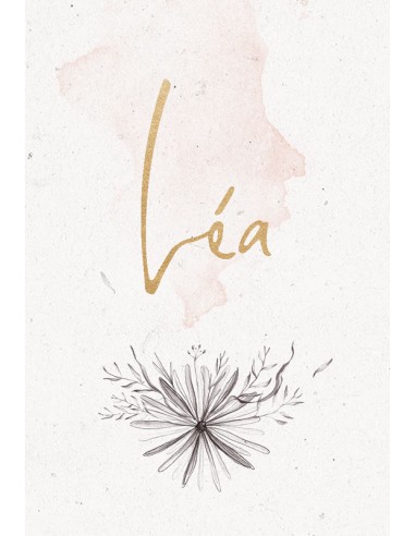Timbre Naissance Aquarelle - Liana