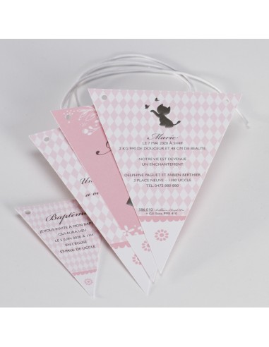 Faire-Part Naissance fanion fille