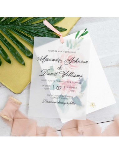 Pack Faire-part Mariage Calque et son...