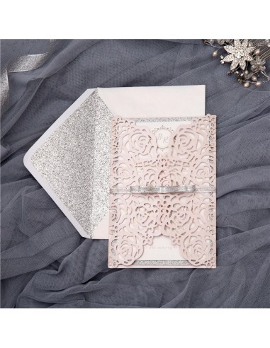 Faire-part Mariage dentelle et roses...