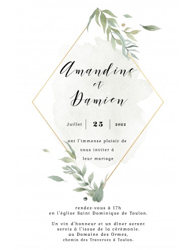 Pack Faire-part Mariage Feuillage...