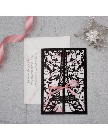 Faire-Part Mariage Tour Eiffel Glitter