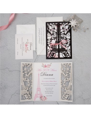 Faire-Part Mariage Tour Eiffel Glitter