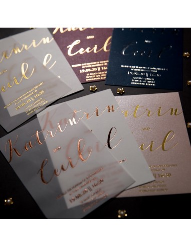 Pack Faire-part Mariage Moderne Dorure