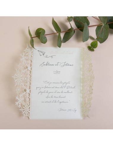 Faire-Part Mariage Pochette Flocon... Faire-Part Mariage Pochette Flocon...