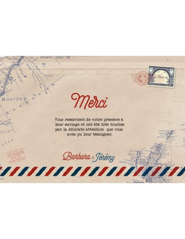 Pack Remerciements Mariage voyage...