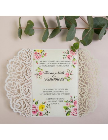 Faire-Part Mariage Pochette Roses... Faire-Part Mariage Pochette Roses...