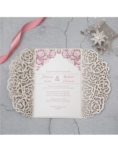 Faire-Part Mariage Pochette Roses... Faire-Part Mariage Pochette Roses...