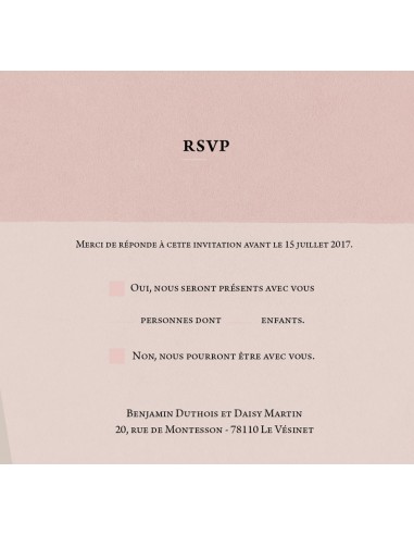 Pack Faire-part Mariage Nude Rose...