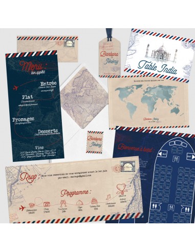 Pack Faire-part Mariage Voyage...