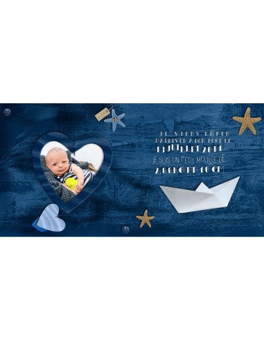 Pack Faire-part Naissance Mer -...