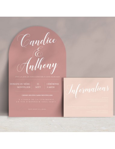 Faire-part Mariage Arche Pastel -...