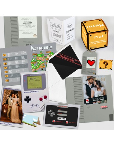 Pack Faire-part Mariage Geek -...