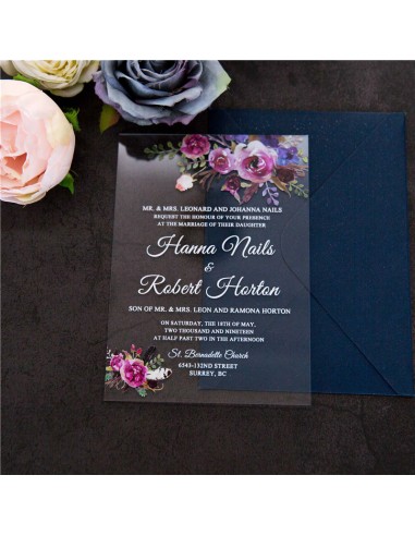 Faire-Part Mariage Plexiglas Floral... Faire-Part Mariage Plexiglas Floral...
