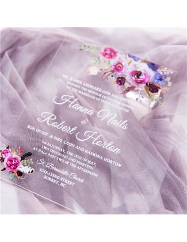 Faire-Part Mariage Plexiglas Floral... Faire-Part Mariage Plexiglas Floral...