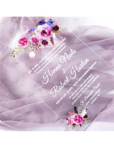 Faire-Part Mariage Plexiglas Floral... Faire-Part Mariage Plexiglas Floral...