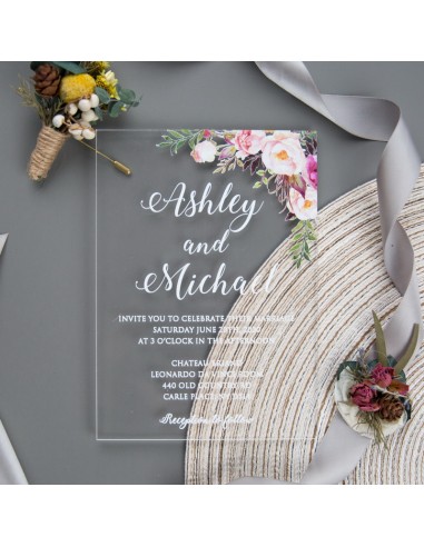 Faire-Part Mariage Plexiglas Tendance...