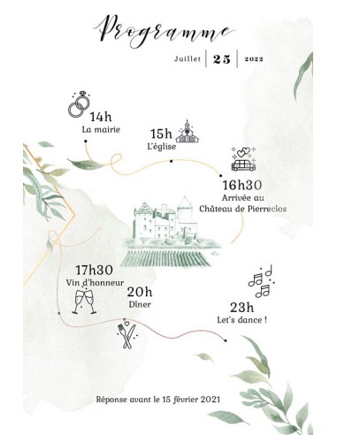 Pack Faire-part Mariage Feuillage...